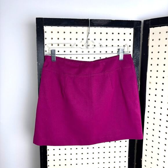 Vintage Express Fuchsia Felt Mini Skirt 90s Y2K Bold Statement M - Picture 2 of 6